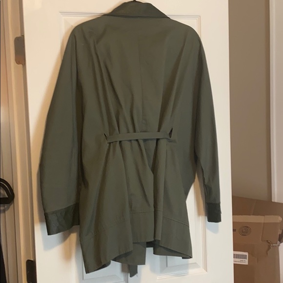 Rehab Army Green Button Up Trench Coat Size M/L - Picture 6 of 8
